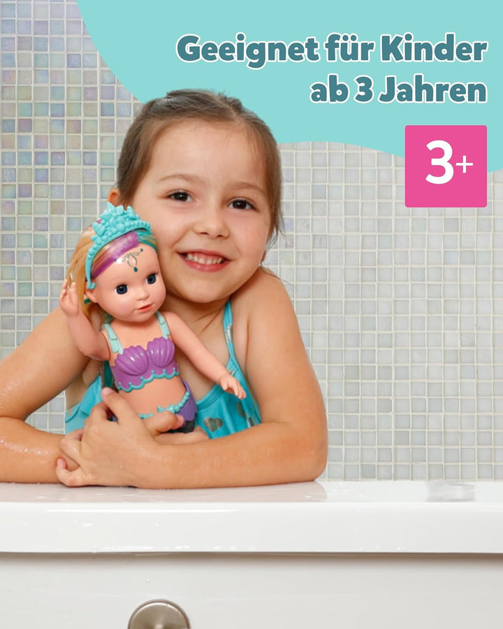 BABY Born Mermaid - Păpușă înaltă de 43 cm - Păr de înaltă calitate cu șuvițe colorate - Aripioară luminoasă - Funcționează cu baterii - Potrivit pentru copii de la 3 ani în sus, verde