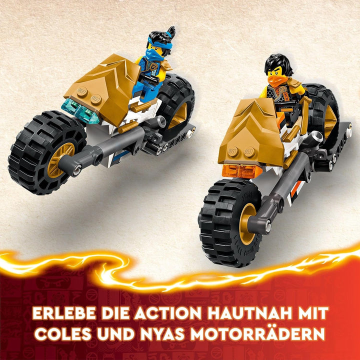 LEGO NINJAGO Ninja Team Combi Caterpillar, set 4 în 1 cu planor, mașină de curse și 2 motociclete și 6 minifigurine, cadou pentru băieți și fete, jucărie Ninja 71820