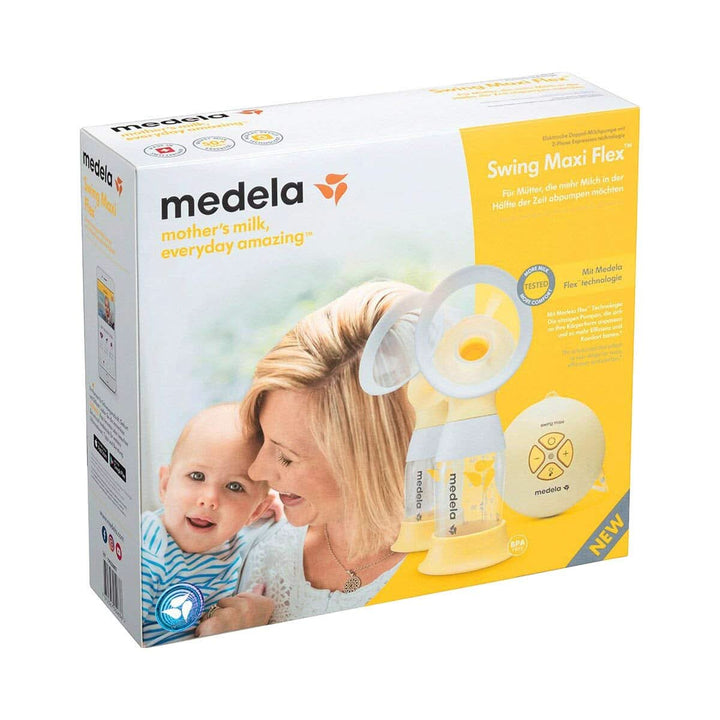 Medela Swing Maxi Flex Elektrische Doppel-Milchpumpe – Mehr Milch in Kürzerer Zeit – Mit Personalfit Flex Brusthaube Und Medela 2-Phasen Expression-Technologie, 1 Stück (1Er Pack)