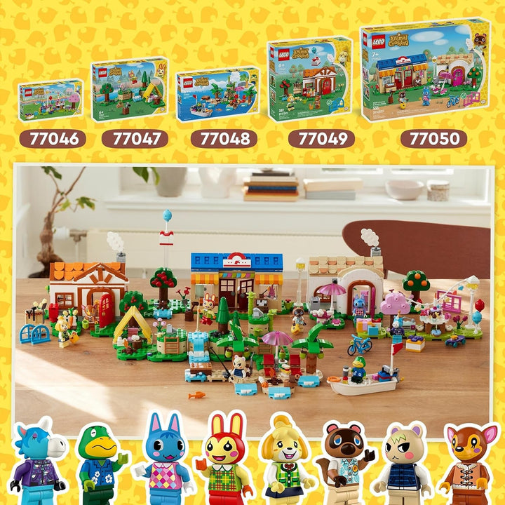 LEGO Animal Crossing Käptens Island Boat Tour, jucărie creativă pentru copii cu 2 minifigurine din seria de jocuri video, inclusiv Huschke, cadou pentru fete și băieți de la 6 ani 77048