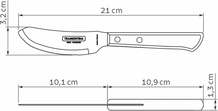 Tramontina PIZZA Besteck, 8-Tlg Set, Für 4 Personen, Rostfreier Edelstahl, Fsc-Zertifizierte Holzgriffe, Spülmaschinenfest