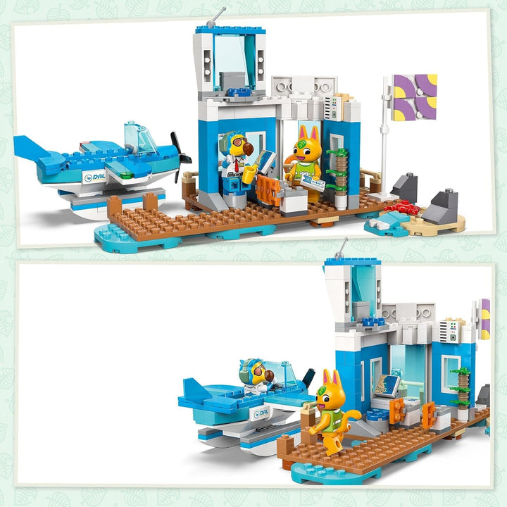 LEGO Animal Crossing Fly with Dodo Airlines, set de jocuri video, jucărie de aeroport, hidroavion și minifigurină pilot, cadou pentru fete și băieți cu vârsta de 7+ 77051