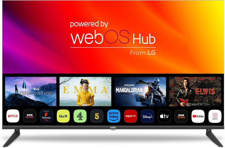 Cello C2224WSH 22" Zoll Full HD SMART Rahmenloser TV Triple Tuner (DVB-C/-S2/-T2) Bluetooth Webos by LG Pitch Perfect Lautsprecher Disney+ Netflix Kleine Räume [2024]