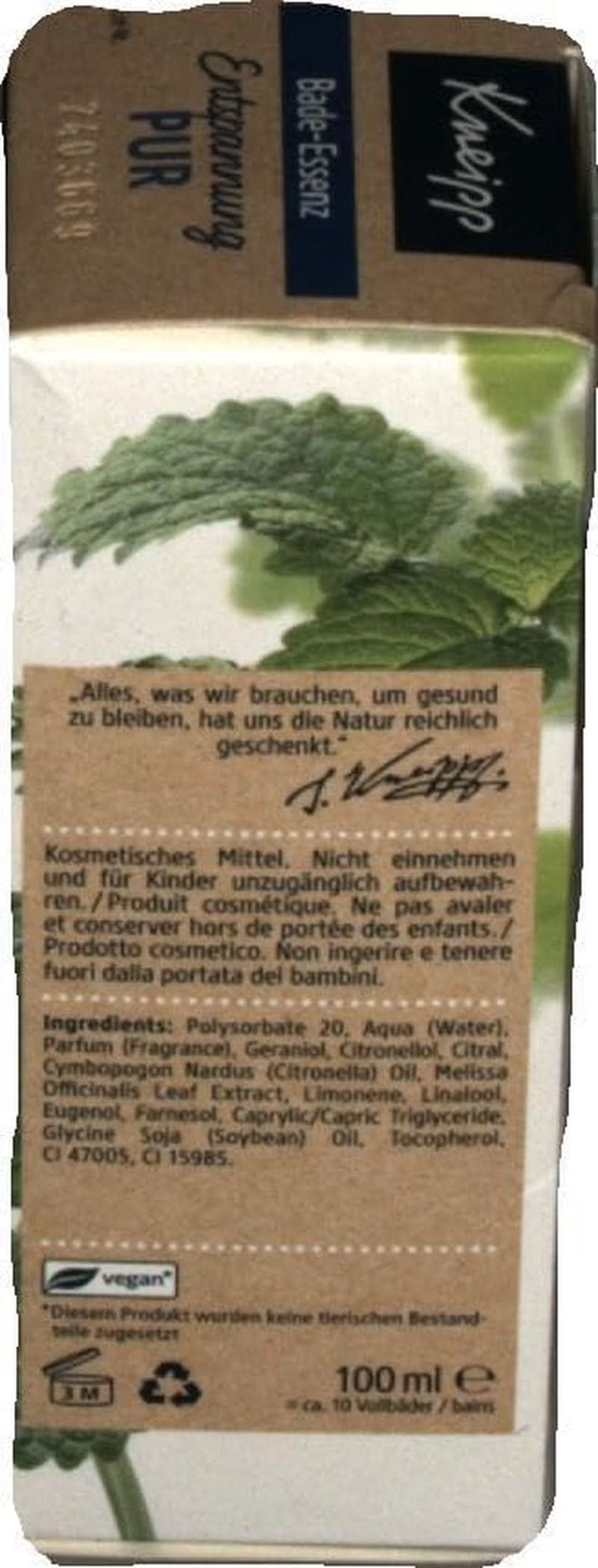 Kneipp Bade, ulei de baie cu ulei esențial natural de melissa indiană și extract de balsam de lămâie, 100 ml