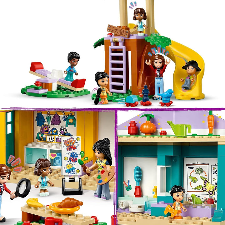 LEGO Friends Heartlake City Kindergarten, set de joacă pentru fete și băieți de la 4 ani, joc de rol creativ cu 2 figurine și 4 micro figurine, jucărie pentru dezvoltare socială 42636