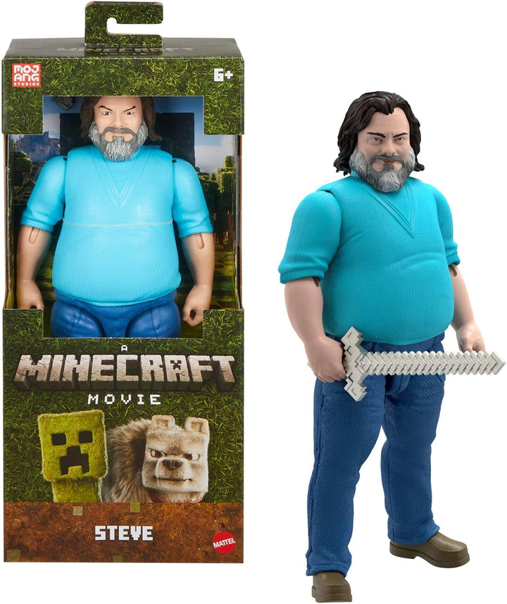 Mattel Minecraft Story Set cu 4 figurine de acțiune și 3 accesorii, Encounters In The Overworld Set, inspirat de un film Minecraft, jucărie de colecție, JFR70