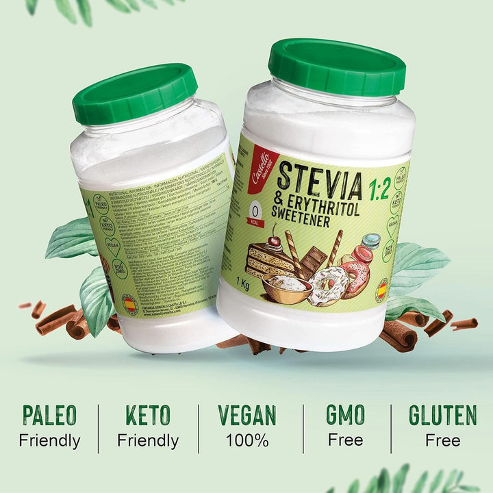 Stevia + Eritritol 1:2 Îndulcitor, 1G = 2G Zahăr, 1 Kg