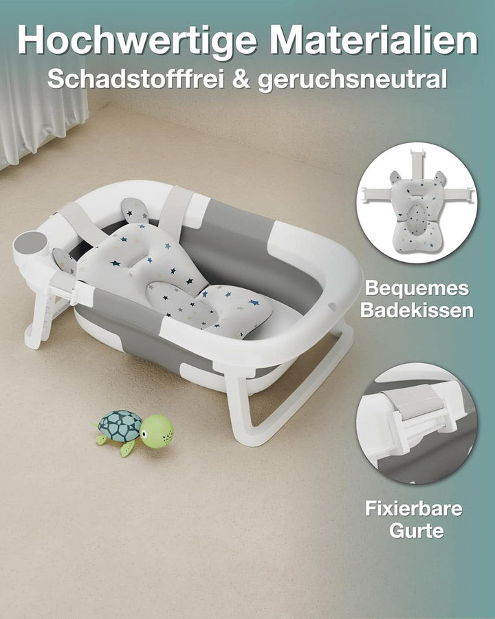 Lunora Popopool Babybadewanne Das Original | Platzsparende & Faltbare Babywanne Inkl. Komfort-Kissen | Hochwertige Kinderbadewanne Bpa-Frei | Ideal Für Baby 0-24 Monate | Inkl. E-Book