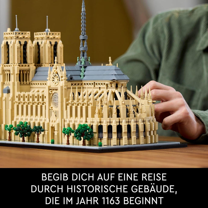 LEGO Architecture Notre-Dame De Paris, piesă de colecție pentru adulți, suvenir din Franța, cadou pentru femei, bărbați, globetrotteri și toți pasionații de istorie, model arhitectural 21061