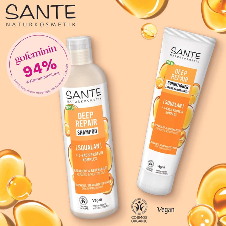 SANTE Naturkosmetik, șampon vegan de îngrijire pentru păr neted și strălucitor, 950 ml