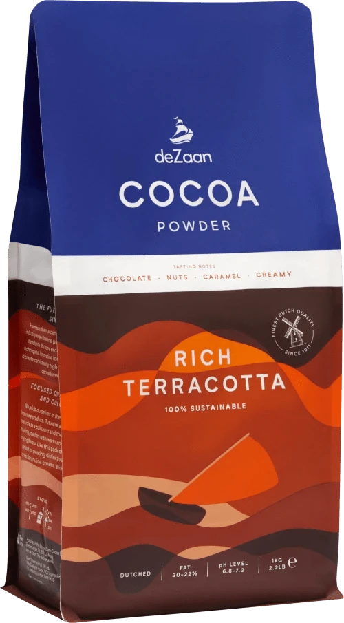 Cacao Pudra Rich Terracotta, grasa, cu 20 - 22% Unt de Cacao, 1Kg - deZaan - Nati Shop