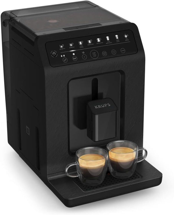 Aparat de cafea complet automat Krups EA897B Evidence Ecodesign, Funcție espresso și cappuccino automată, Tehnologie Quattro Force, Cești cu lapte cu o singură atingere, 8 presetări, sistem de lapte, 1450W