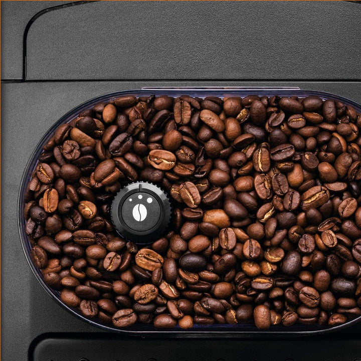 Krups Essential Mașină de cafea Măcinător de boabe Mașină de cafea espresso Afișaj Lcd Curățare automată Capuccino negru Duză de abur YY8135FD