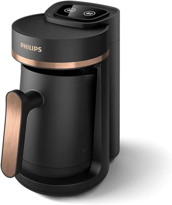 Cafetieră turcească Philips seria 5000 - funcție de preparare lentă, capacitate de 4 căni, protecție la supraîncălzire și revărsare, indicator de pregătire, butoane Easy Touch, oprire automată (HDA150/60)