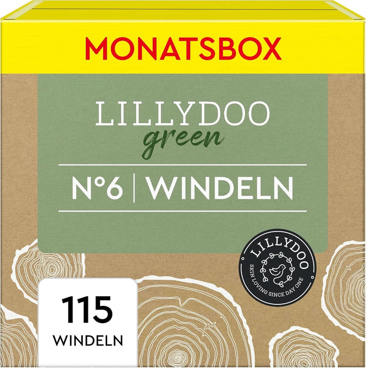 LILLYDOO Green Umweltschonende Windeln, Größe 7 (15+ Kg), Monatsbox (105 Windeln)