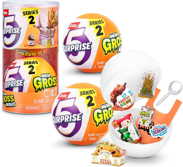 5 Surprise 77568 Capsule Gross Mega Gross Minis Seria 2 de la ZURU, 2 Capsule