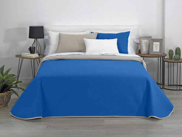Estoralis | AVA | Cuvertură Boutique Reversibilă | Pentru toate anotimpurile | Culoare - gri/albastru | Pentru pat de 120/135 cm. pat. (230 X 270 Cm. Ancho X Alto) | Cuvertură cu matlasare