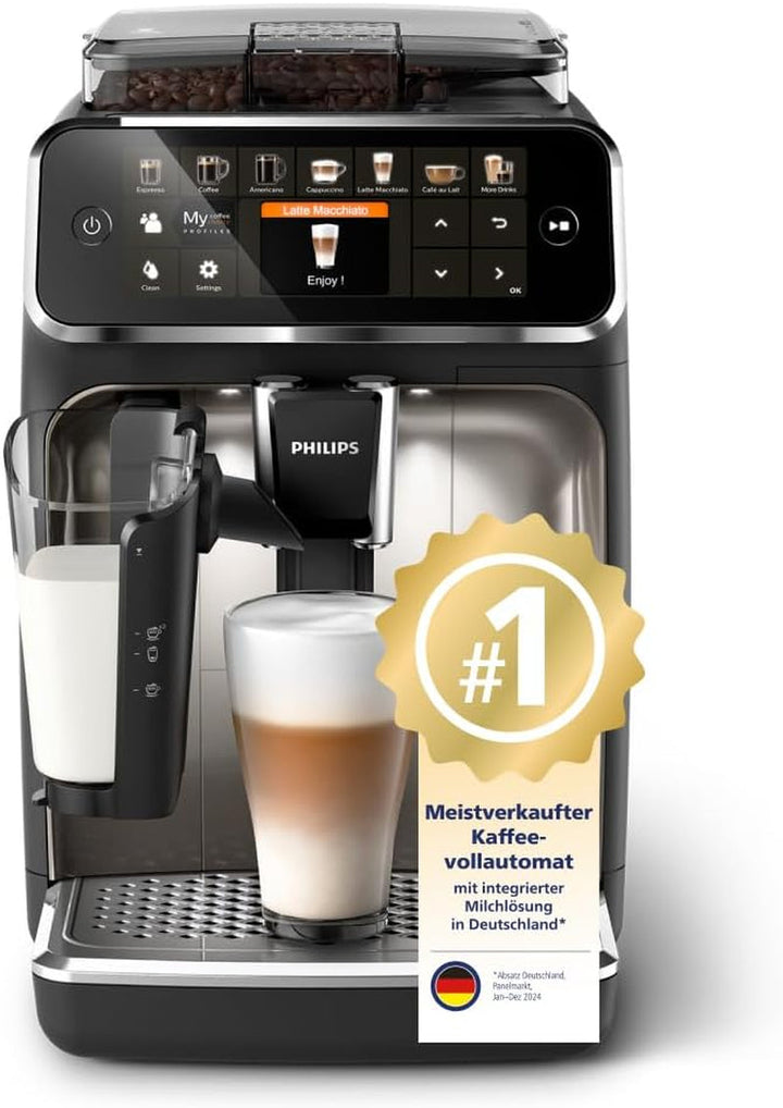 Aparat de cafea Philips seria 5400 - Bucură-te de 12 băuturi, Lattego cu curățare rapidă, Afișaj Tft intuitiv, Setări de cafea personalizabile, Design de bucătărie premium (EP5441/50)
