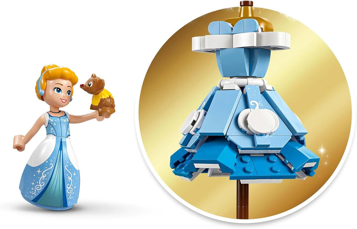 LEGO Ç€ Rochia prințesei Disney Cenușăreasa, jucărie pentru băieți și fete de la 9 ani - include un cuier pentru rochii, o mini păpușă Cenușăreasa și o figurină de șoarece - Playset creativ 43266