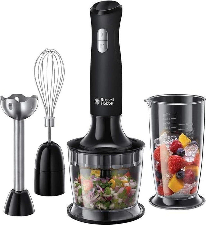 Russell Hobbs Stabmixer [3-In-1: Pürierstab/Zerkleinerer, Mixer- & Schneebesenaufsatz] Desire Rot (Bpa-Freies & Spülmaschinenfestes Zubehör, Für Smoothie, Suppen Saucen, Joghurt Babynahrung) 24700-56