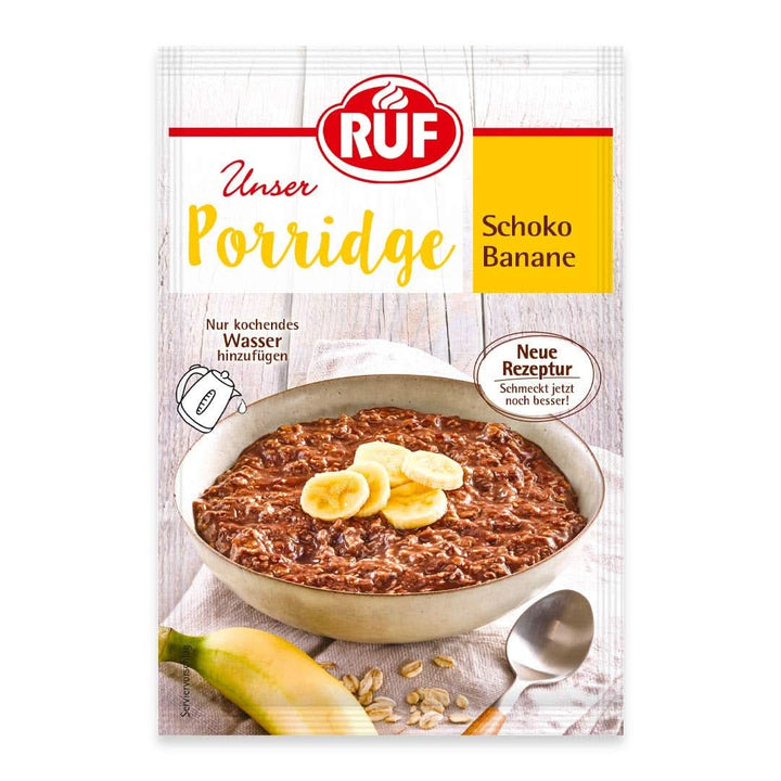 RUF Porridge Raspberry White Choc, Porridge instant cu bucăți de zmeură și ciocolată albă rasă, 65 de grame