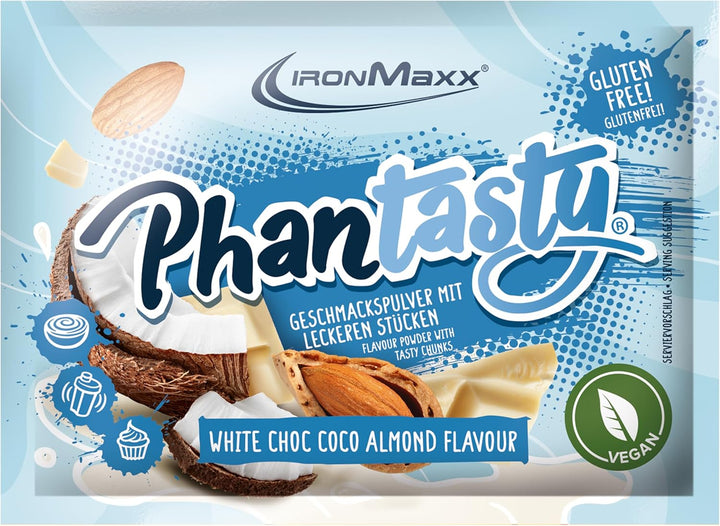 Ironmaxx Phantasty - Creamy Peach 250G Dose | Veganes Geschmackspulver Mit Echten Frucht- Oder Nussstückchen | Perfekter Zuckerersatz