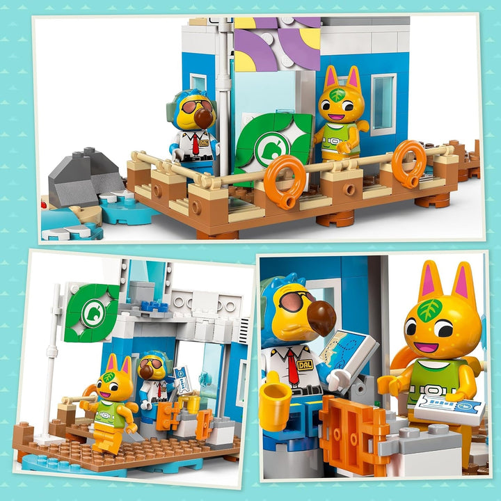 LEGO Animal Crossing Fly with Dodo Airlines, set de jocuri video, jucărie de aeroport, hidroavion și minifigurină pilot, cadou pentru fete și băieți cu vârsta de 7+ 77051