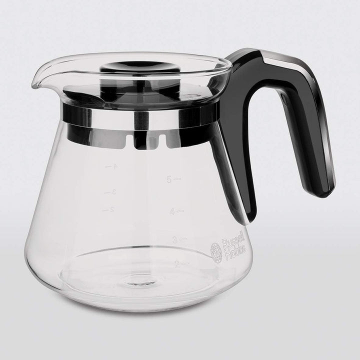Russell Hobbs Cafetiera Mini [Cap efervescent pentru extracție optimă și aromă] Compact (Max 5 cești, 0.6L ulcior din sticlă, incl filtru permanent, placă de încălzire) Cafetieră cu filtru compact 24210-56