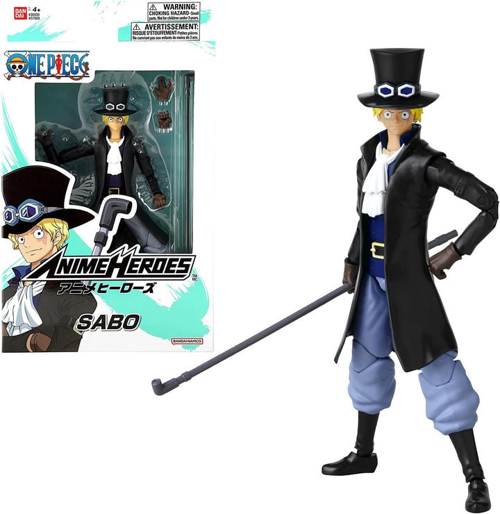 Bandai - Anime Heroes - One Piece Figure - Lorenor Zorro 17 Cm Three Sword Style - Licența oficială One Piece - Movable Manga Figure Zorro 3 Swords - Toy For Children From 4 Years - 37052