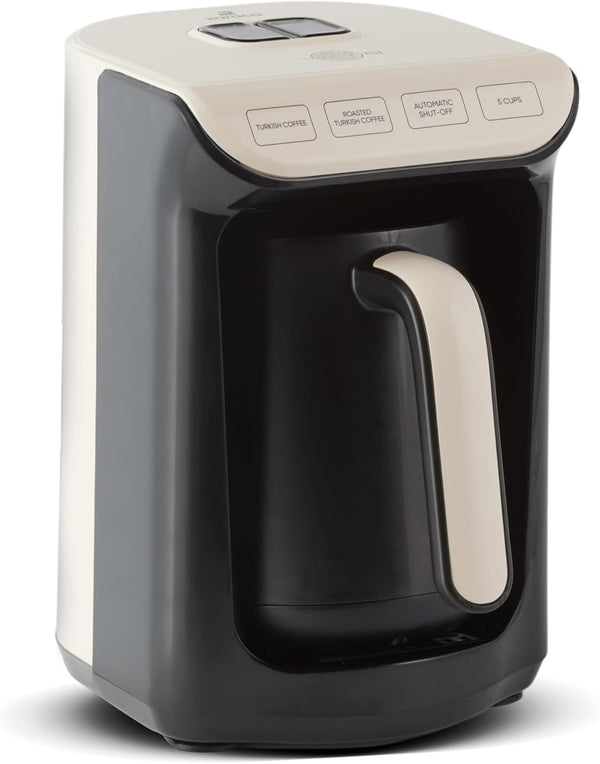 KARACA HatÄ±r Roast filtru de cafea turcească Cream Capacitate de 5 cești Multă spumă, 535W, Sistem de alarmă vocală,; Sistem de avertizare luminoasă, Lingură de măsurare, Curățare ușoară