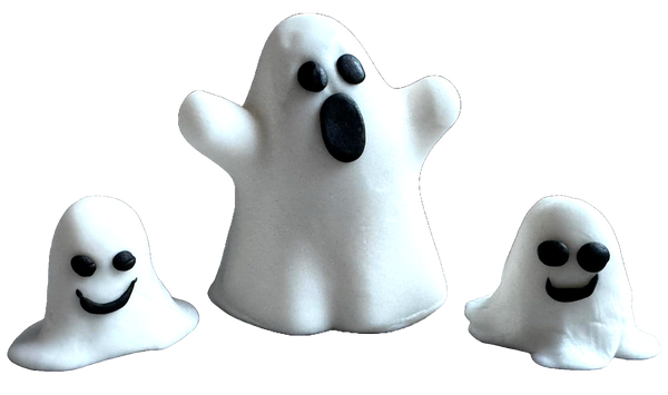 Set of 3 edible decorations from sugar paste, Halloween, the Ghost family