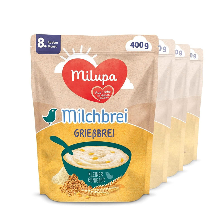 Milupa Milchbrei Sanfter Start – Glutenfreier Babybrei Ohne Palmöl – Frei Von Konservierungs- Und Farbstoffen – Ab Dem 5. Monat – 4 X 400 G