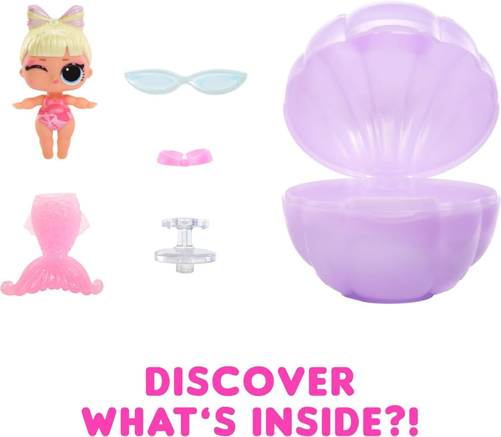 L.O.L. Surpriză! Mermaids Baby Sisters - Cu cozi care își schimbă culoarea, Selecție surpriză, Conține 1 păpușă cu accesorii drăguțe, Colecționează toate cele 8 păpuși, Pentru copii cu vârsta peste 4 ani (pachet de 2)