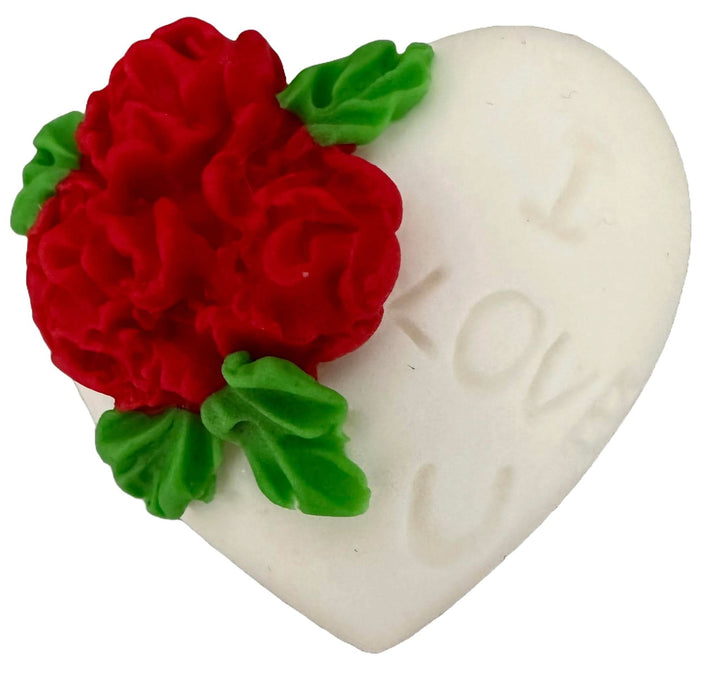 Decoratiune comestibila din zahar, Inima "I love you" - Nati Shop