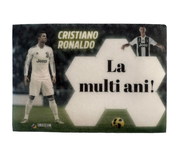 Decoratiune comestibila din zahar, Ronaldo - "La multi ani!" - Nati Shop