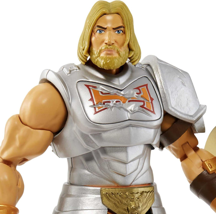Masters of the Universe HDR45 - Colecția Masterverse, Battle Amour He-Man, aprox. 18 cm înălțime Figurine de acțiune MOTU pentru joacă și colecționare, cadou pentru copii cu vârsta de peste 6 ani