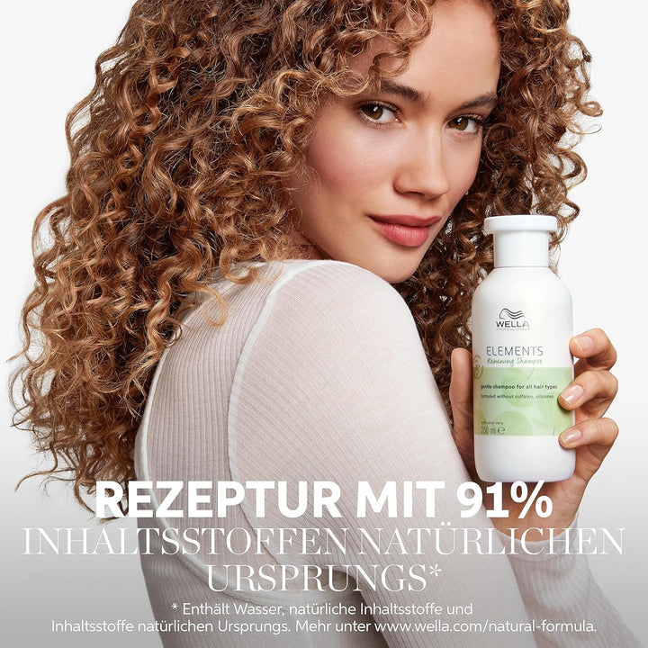 Wella Professionals Elements Renewing Shampoo Ohne Sulfate Und Silikone – Beruhigende Haarpflege Für Empfindliche Und Juckende Kopfhaut – Mit Aloe Vera Und Vitmain E – 250 Ml