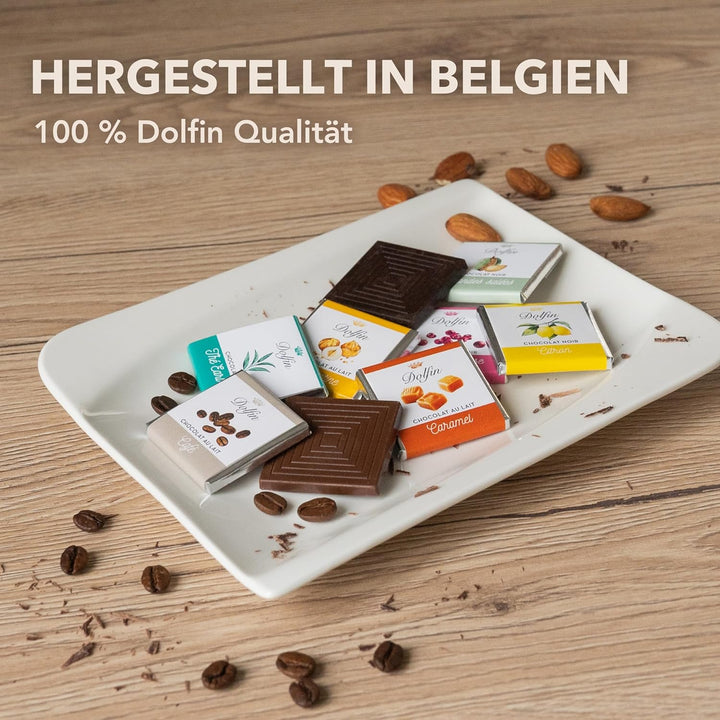 Dolfin Ausgewählte Schokoladen, Panache - 24 Quadrate - 12 Köstliche Geschmacksrichtungen - Gourmet,Schokolade, Süßigkeiten - Geschenke Für Geburtstag, Jahrestag, Valentinstag, Weihnachten