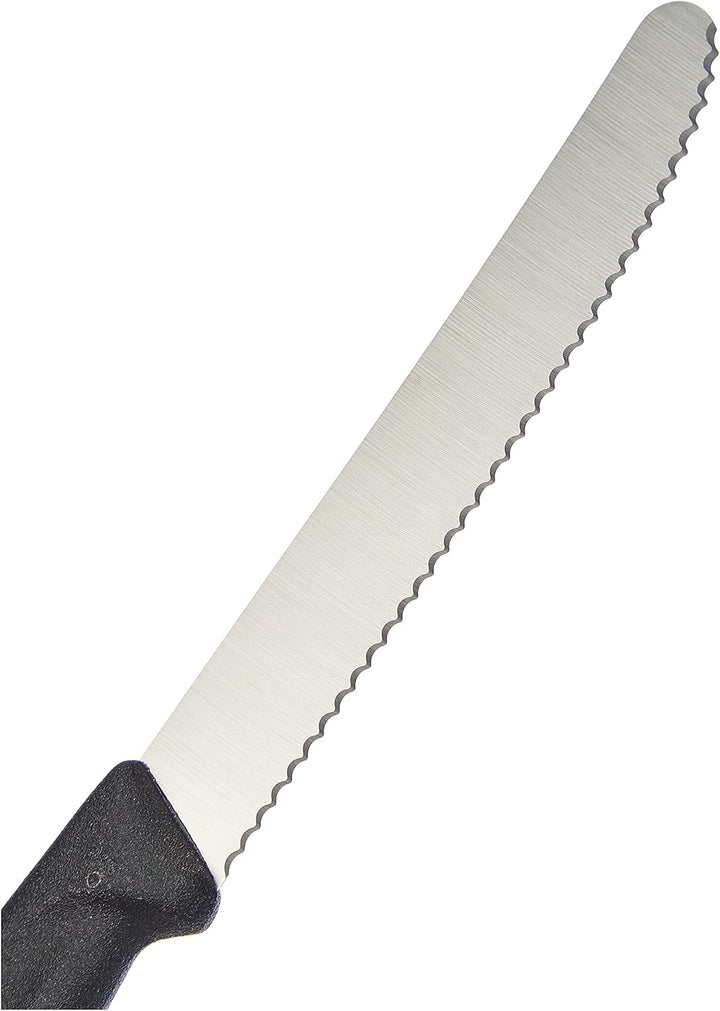 Victorinox Swiss Classic, Profi Tafelbesteck, 12-Teilig, Extra Scharfe Klinge, Wellenschliff, 11 Cm, Rostfreier Stahl, Schwarz