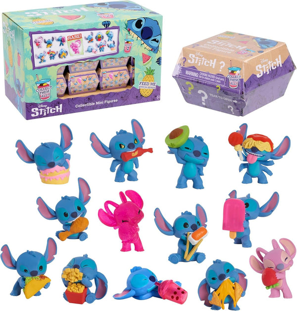 Just Play Disney Stitch Minifigurine de colecționat, pachet surpriză, figuri de colecționat mari de 5 cm, stilurile pot varia, jucării pentru copii de peste 3 ani