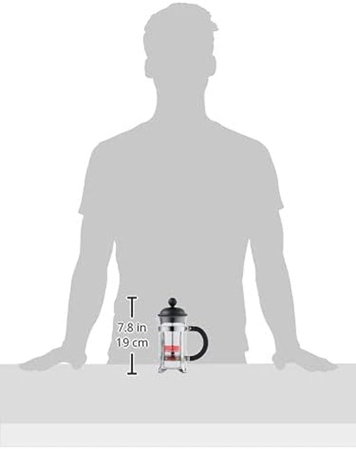 Bodum 1913-01 Cafetieră CAFFETTIERA (sistem French Press, filtru permanent din oțel inoxidabil, 0,35 litri) Negru