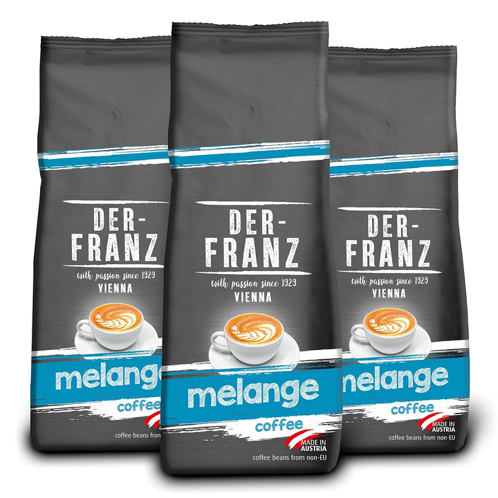 Der-Franz Espresso Bio Kaffee, Intensität 5/5, Bio Arabica Umd Robusta, Ganze Bohne, 3 X 500 G