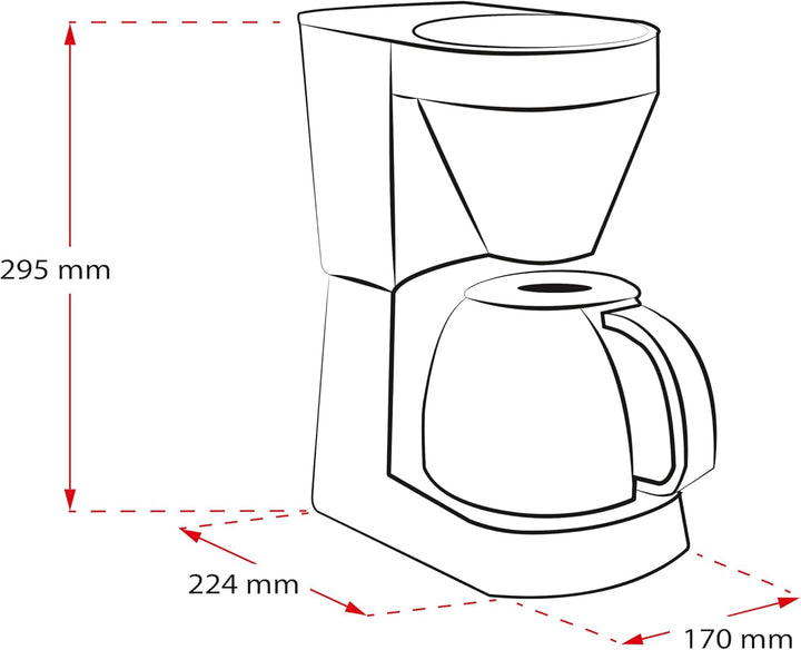 Melitta Easy - Cafetiera cu filtru pivotant detașabil, filtru de cafea cu ulcior din sticlă și opritor de picurare, pentru până la 10 cești de cafea, negru