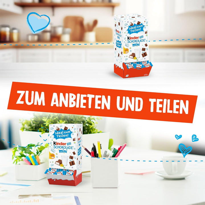 Kinder Schokolade Mini - 150 Einzeln Verpackte Mini Riegel, Geeignet Als Geschenkbox Zum Geburtstag, Hochzeit, Im Büro Oder Zuhause - 900G