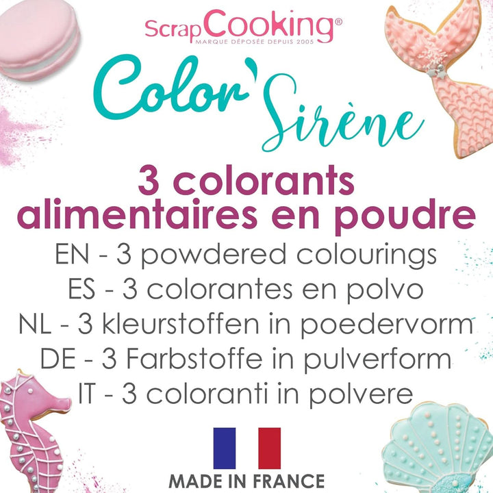 Scrapcooking, set 3 coloranți alimentari pudră 