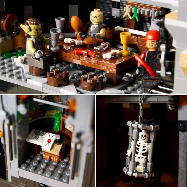 LEGO Icons Stăpânul Inelelor: Barad-Door, set de construcție pentru adulți cu minifigurinele Sauron, Gothmog, Orc, Frodo, Sam și Gollum, Memorabilia filmului, piesă de colecție pentru fani 10333