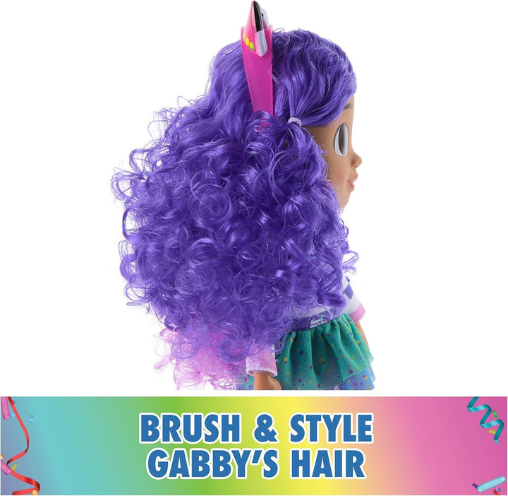Casa de păpuși Gabby™S, petrecere interactivă Gabby, păpușă mare de 33 cm cu efecte de zgomot și urechi de pisică reversibile, vârsta 3+