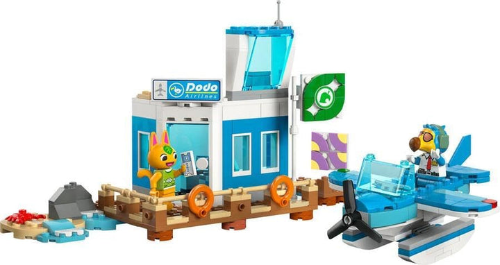 LEGO Animal Crossing Fly with Dodo Airlines, set de jocuri video, jucărie de aeroport, hidroavion și minifigurină pilot, cadou pentru fete și băieți cu vârsta de 7+ 77051