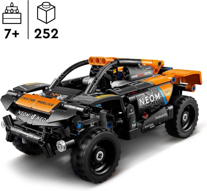 Set mașină de curse LEGO Technic NEOM Mclaren Extreme E, jucărie cu motor pentru copii, mașină cu vânt construibilă, cadou Technic pentru băieți și fete de la 7 ani 42166