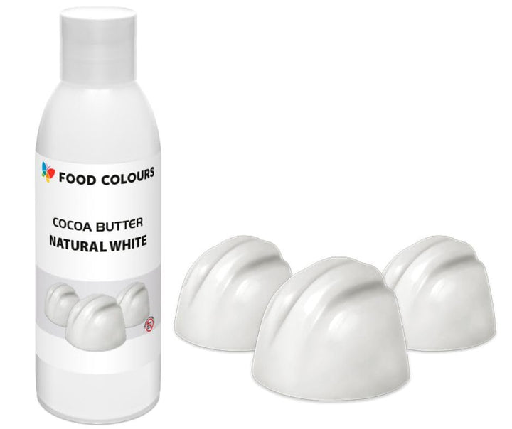 Food Colors Cocoa Butter NATURAL WHITE 100 G Kakaobutterbasierte Lebensmittelfarbe Für Schokolade, Pralinen, Fette Massen Und Cremes